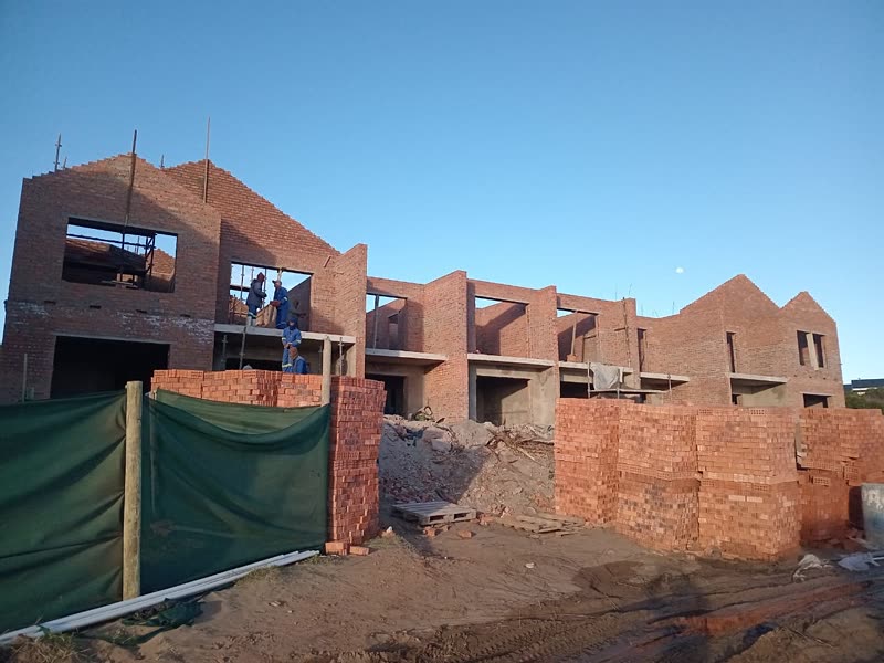 Multi-unit residential development under construction in face brick